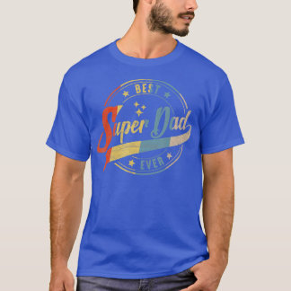 Mens Retro Best Dad Super Dad Ever Father Daddy Fa Tシャツ