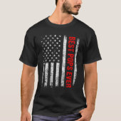 Mens Retro Best Pops Ever US American Flag  Father Tシャツ (正面)