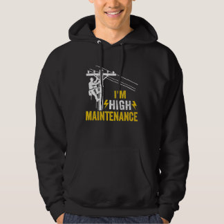 Mens Retro Electrician Lineman Journeyman I'm High パーカ