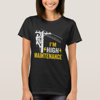 Mens Retro Electrician Lineman Journeyman I'm High Tシャツ