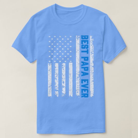 Mens Retro US Best Papa Ever 4th Of July Father's  Tシャツ (デザイン正面)