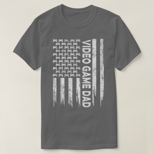 Mens Retro USA American Flag Video Game Dad Patrio Tシャツ (デザイン正面)