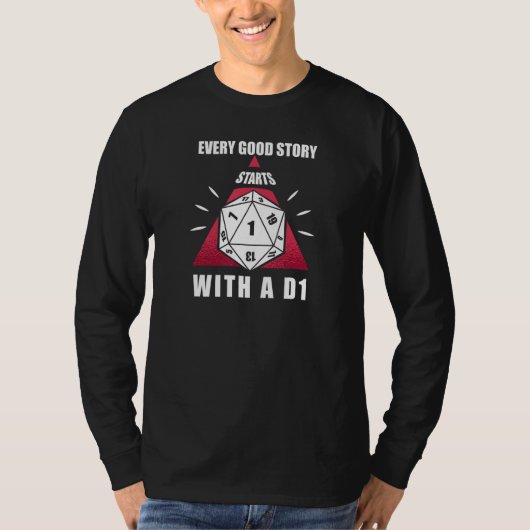 Mens RpgゲームサイコロD1Pnpキャラクターペンと Tシャツ (正面)