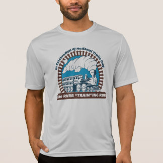 Men's RVRR "トレイン"グレー走テックTシャツ Tシャツ