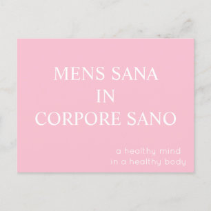 Mens Sana In Corpore Sanoはがき – ピンク ポストカード