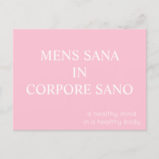 Mens Sana In Corpore Sanoはがき – ピンク ポストカード