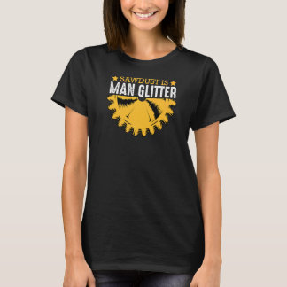 Mens Sawdustは人の木工大工の道具である Tシャツ