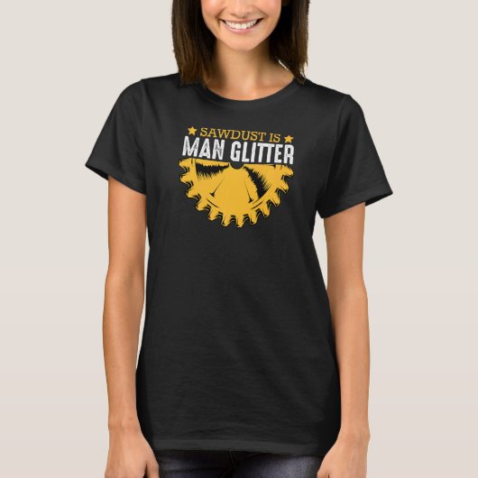 Mens Sawdustは人の木工大工の道具である Tシャツ (正面)