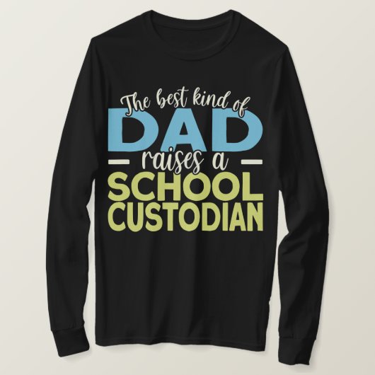 Mens School Custodian Dad Janitor  Tシャツ (デザイン正面)