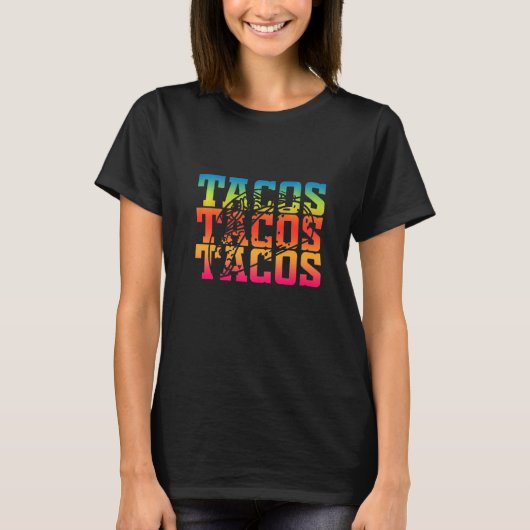 Mens Serape Tacos Cinco Foodメキシコ独立 Tシャツ (正面)