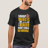 Mens Sharp Objects And Beer What Could Go Wrong   Tシャツ (正面)