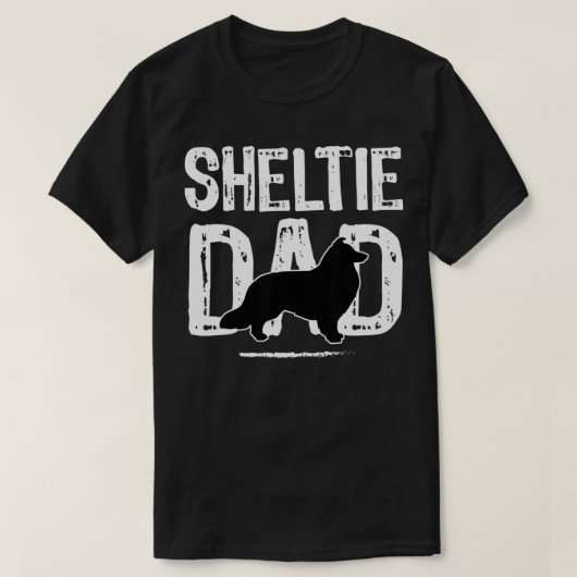 Mens Sheltie, Sheltie Dad Awesome Distressed Tet S Tシャツ (デザイン正面)