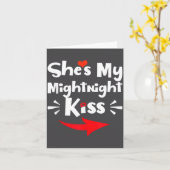 Mens She's My Midnight Kiss Happy New Year Matchin カード (黄色い花)