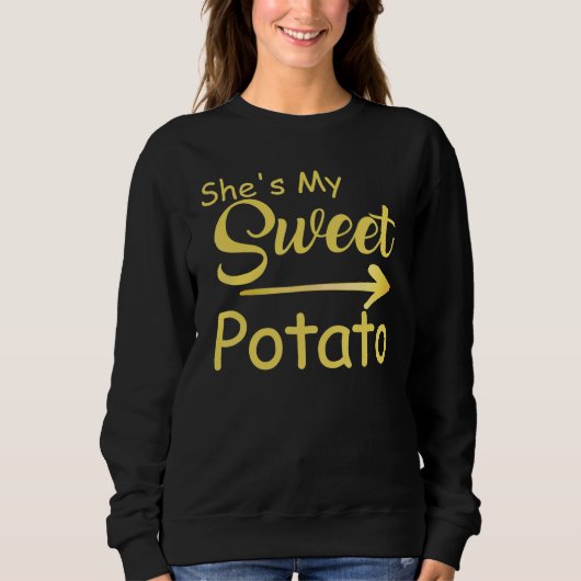 Mens She's My Sweet Potato I Yam Matching Couple A スウェットシャツ (正面)
