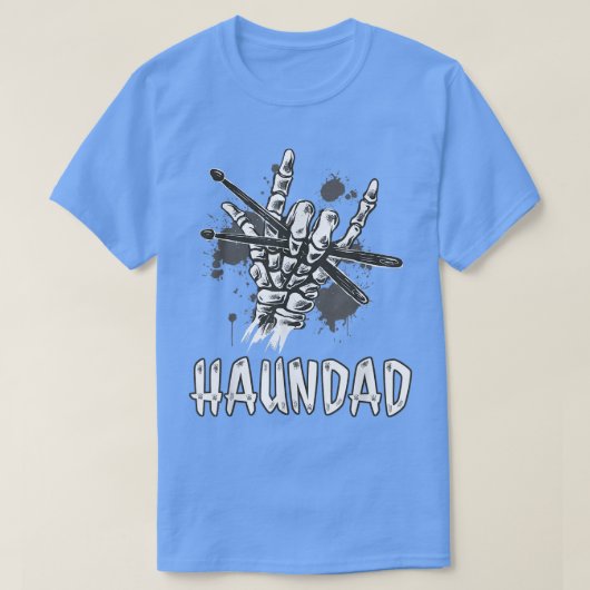 Mens Skeleton Rock Drummer Halloween Devil Horns M Tシャツ (デザイン正面)
