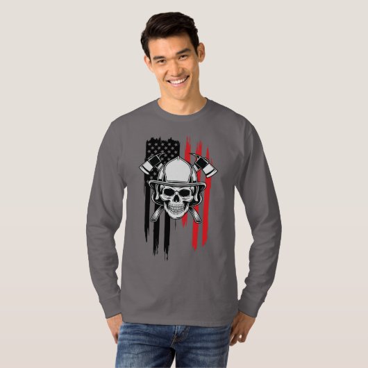 Mens Skull Firefighter  Tシャツ (正面フル)