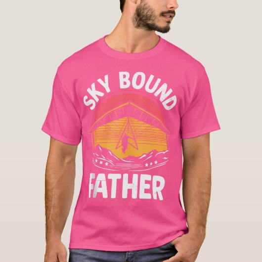 Mens Sky Bound Father Hang Gliding Hang Glider Pil Tシャツ (正面)