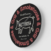 Men's Smokehouse & Grill BBQ Wall ラージ壁時計 (傾斜)