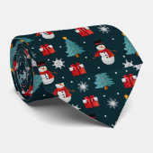 Men's Snowmen Christmas Trees Necktie ネクタイ (ロール)