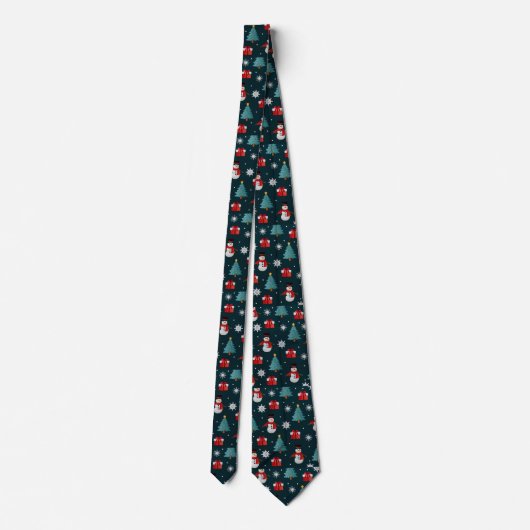 Men's Snowmen Christmas Trees Necktie ネクタイ (裏面)
