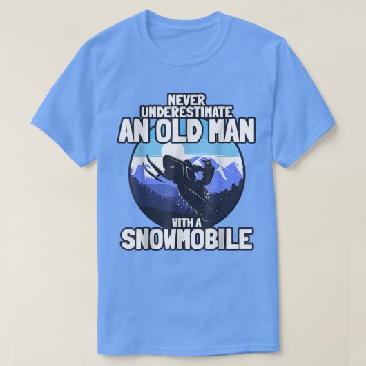 Mens Snowmobiringギフト老人とスノーモービルM Tシャツ (デザイン正面)