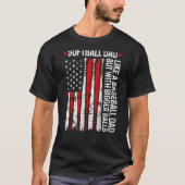 Mens Softball Dad Like A Baseball Dad US Flag Fath Tシャツ (正面)
