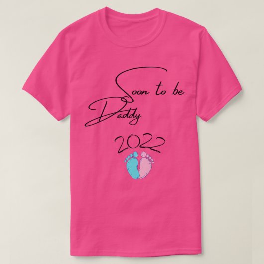 Mens Soon to be Daddy 2022妊娠発表 Tシャツ (デザイン正面)
