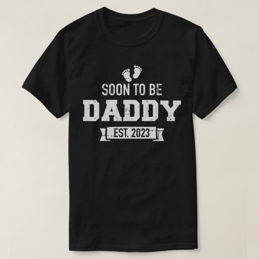 Mens Soon to be daddy 2023妊娠発表 Tシャツ (デザイン正面)