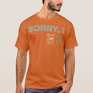 Mens Sorry IDGAF Hidden Message Guitar Chords Musi Tシャツ