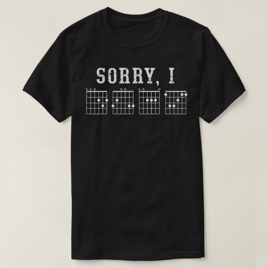 Mens Sorry IDGAF Hidden Message Guitar Chords Musi Tシャツ (デザイン正面)