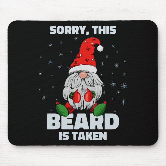 Mens Sorry This Beard Is Taken Christmas Gnome Bea マウスパッド (正面)