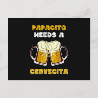Mens Spanglish Latino Cerveza Beer Papacito Funny  ポストカード