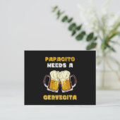 Mens Spanglish Latino Cerveza Beer Papacito Funny  ポストカード (スタンド正面)