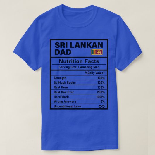 Mens Sri Lankan Dad Nutrition Facts Father's Day N Tシャツ (デザイン正面)