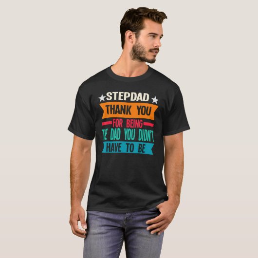 Mens StepdadはStepfatheパパ Tシャツ (正面フル)