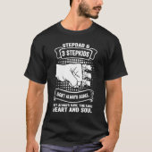 Mens stepdad & 3 stepkids don't always agree stepf tシャツ (正面)