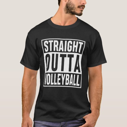 Mens Straight Outta Money Volleyball Dad Design Tシャツ (正面)