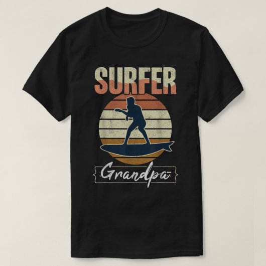 Mens Surfer Grandpa Surf Retro Surfing Grandfather Tシャツ (デザイン正面)