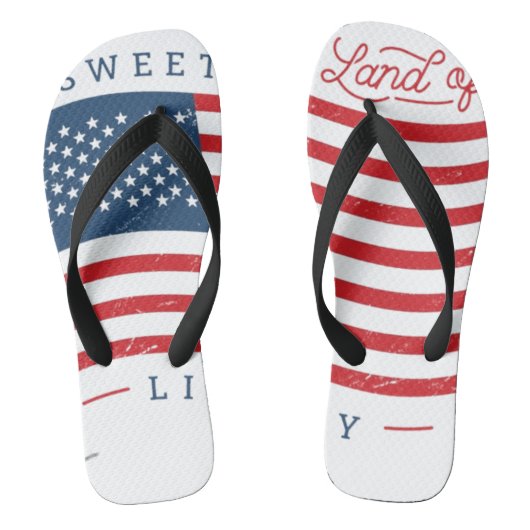Men's Sweet Land of Liberty Flip Flops ビーチサンダル (フットベッド)