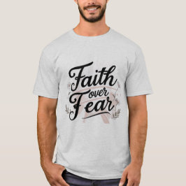 Men's T Faith Over Fear Hoodie with 2 Timothy 1:7 Tシャツ