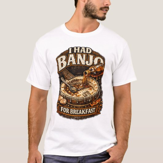 Men's T-Shirt "I had Banjo for Breakfast" Tシャツ (正面)