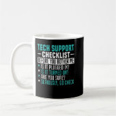Mens Tech Technical Support Checklist Computer Sys コーヒーマグカップ (左)
