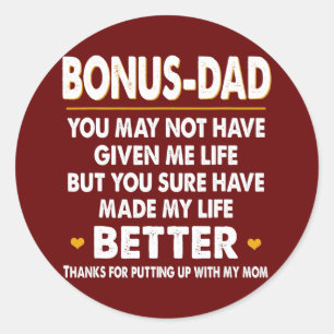 Mens Thank You Bonus Dad For Step Father My Life ラウンドシール