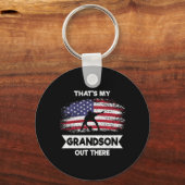 Mens Thatは私の孫でありますアメリカのフットバル キーホルダー (正面)