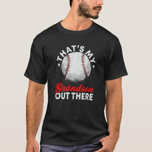 Mens That's My Grandson Out There Baseball Grandpa Tシャツ (正面)
