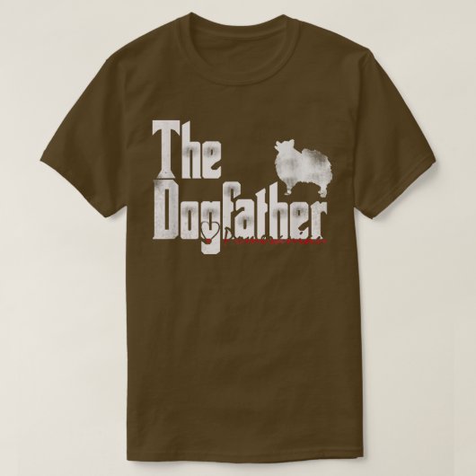 Mens The Dogfather   Pomeranian Tshirt  Father's D Tシャツ (デザイン正面)