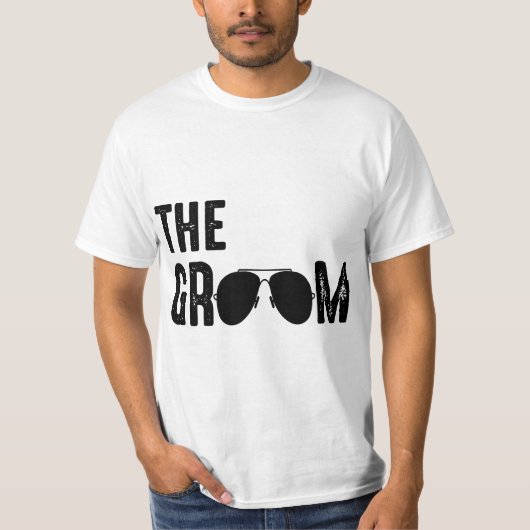 Mens The Groom Cool Shades Funny Bachelor Party Gi Tシャツ (正面)