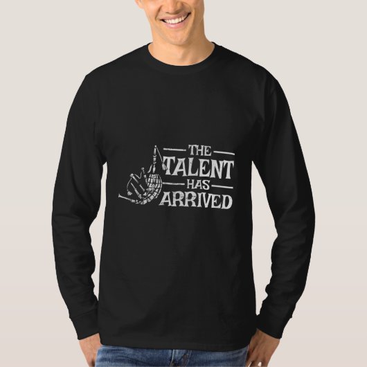 Mens The talent has arrived bagpiper bagpiping bag Tシャツ (正面)