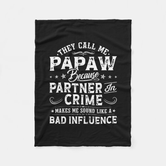 Mens They Call Me Papaw Grandpa Papa Father's Day フリースブランケット (正面)