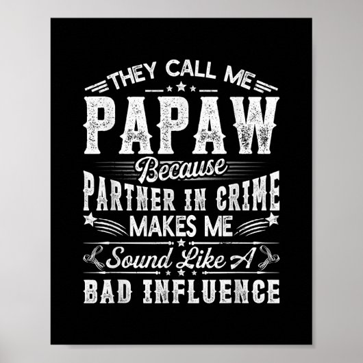 Mens They Call Me Papaw Tee Christmas Fathers Day ポスター (正面)